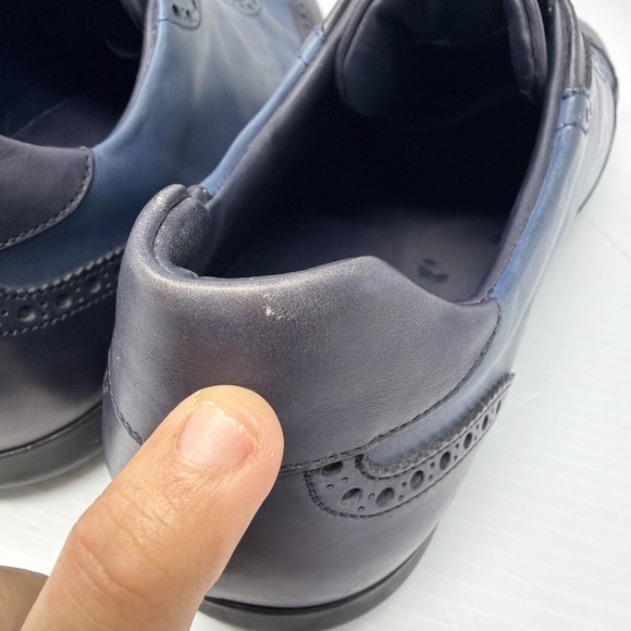 Stefano Ricci Dress Shoes Mens 9.5 Calf leather Blue Wingtip Crest Made In Italy main image 13